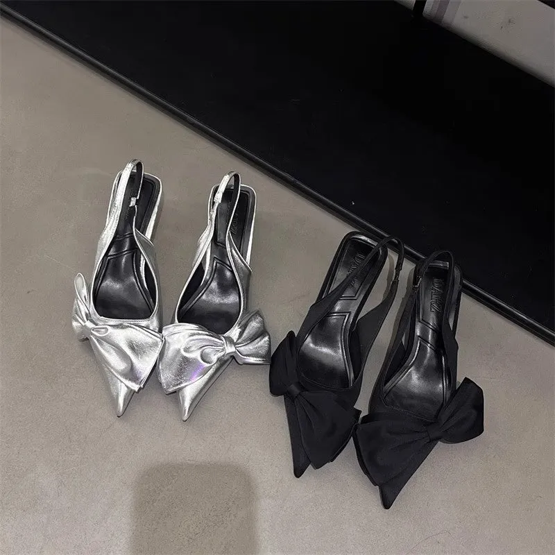 Damen Slingback-Pumps mit elegantem Schleifenakzent Nord Taschen