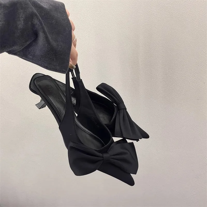 Damen Slingback-Pumps mit elegantem Schleifenakzent Nord Taschen