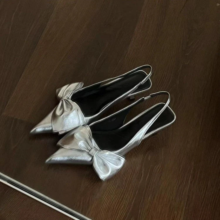 Damen Slingback-Pumps mit elegantem Schleifenakzent Nord Taschen