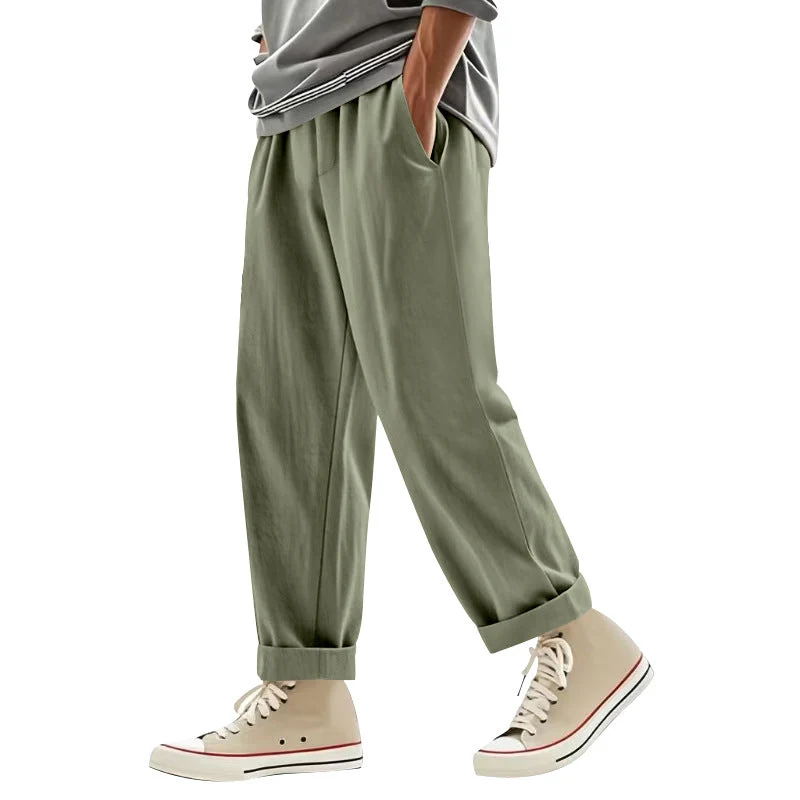 Herren lässige Freizeithose mit eleganten Falten und komfortablem Schnitt