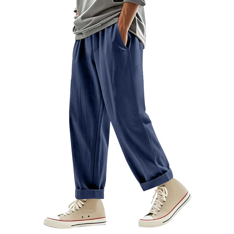 Herren lässige Freizeithose mit eleganten Falten und komfortablem Schnitt