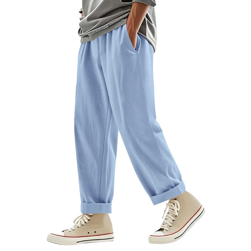 Herren lässige Freizeithose mit eleganten Falten und komfortablem Schnitt