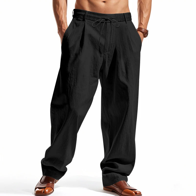 Herren lässige Freizeithose mit eleganten Falten und komfortablem Schnitt
