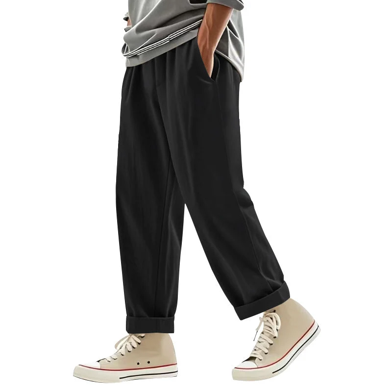 Herren lässige Freizeithose mit eleganten Falten und komfortablem Schnitt