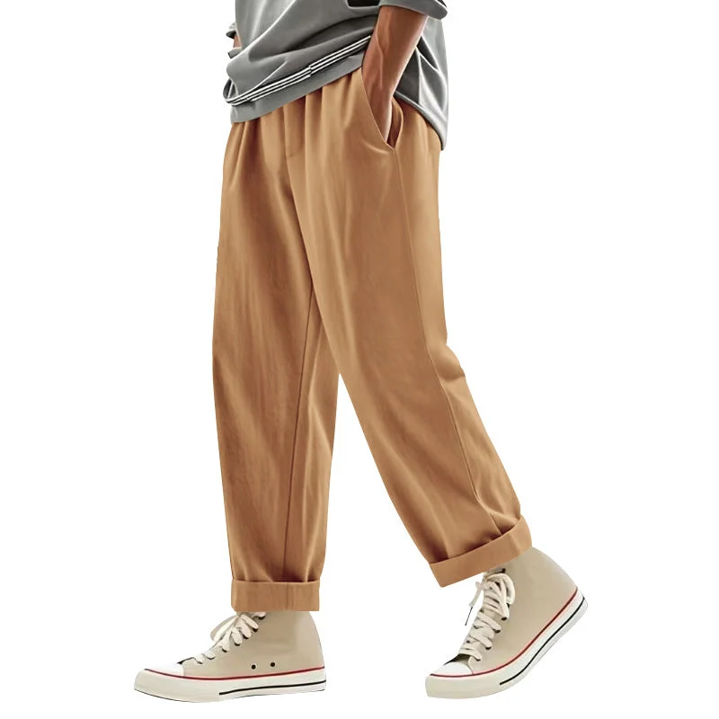 Herren lässige Freizeithose mit eleganten Falten und komfortablem Schnitt