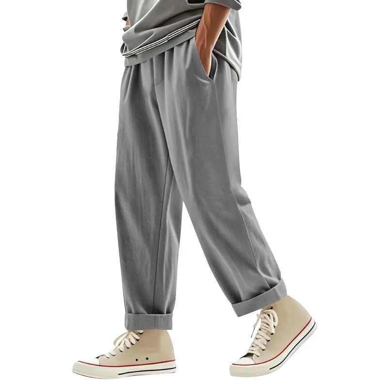 Herren lässige Freizeithose mit eleganten Falten und komfortablem Schnitt