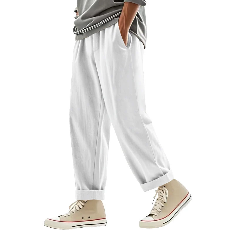 Herren lässige Freizeithose mit eleganten Falten und komfortablem Schnitt