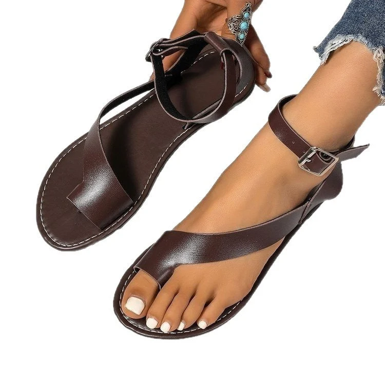 Damen Offene Riemchen-Sandalen mit elegantem Schnallenverschluss