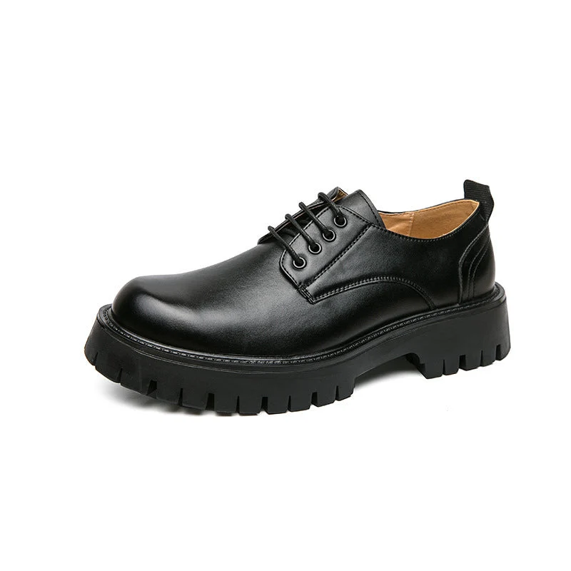 Damen modische Schnürschuhe mit robuster Plattformsohle und hochwertigem Leder
