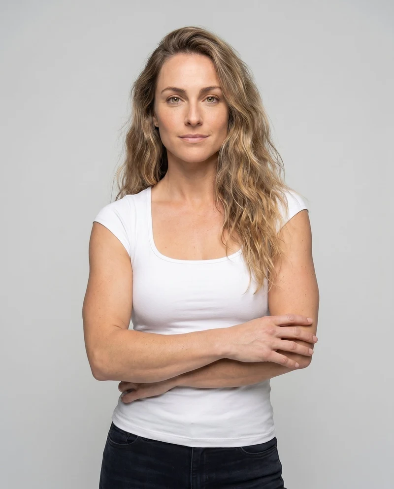 Damen figurbetontes T-Shirt mit elegantem Spitzensaum