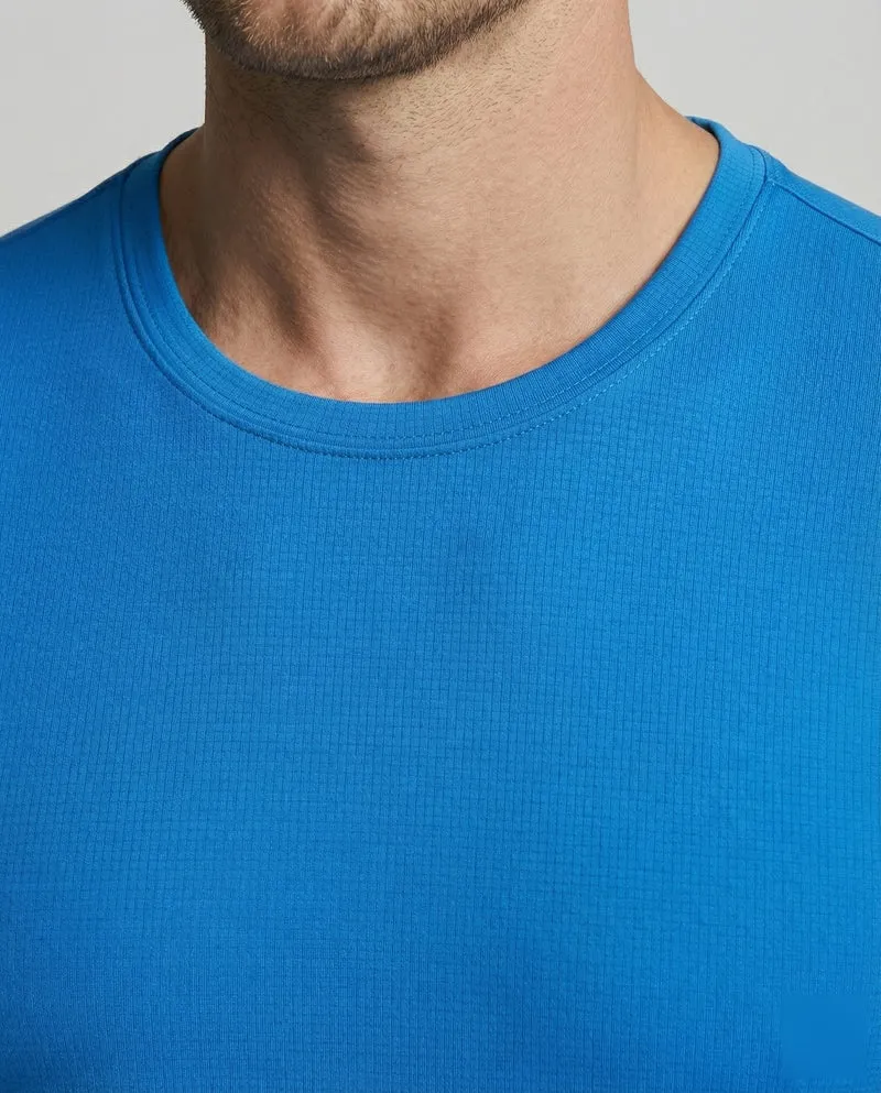 Herren nan athletisches Sportshirt aus strukturierter Mikrofaser mit Rundhalsausschnitt und figurnaher Passform