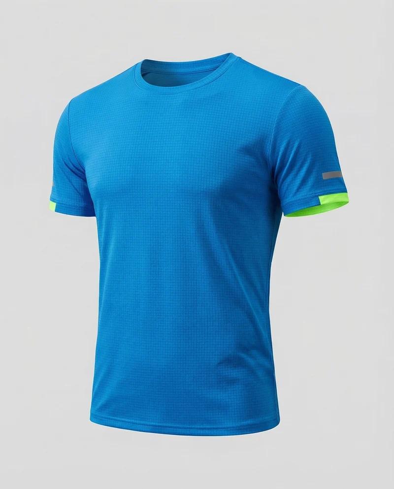 Herren nan athletisches Sportshirt aus strukturierter Mikrofaser mit Rundhalsausschnitt und figurnaher Passform