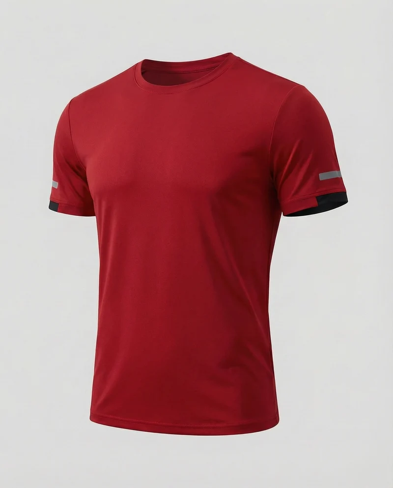 Herren nan athletisches Sportshirt aus strukturierter Mikrofaser mit Rundhalsausschnitt und figurnaher Passform