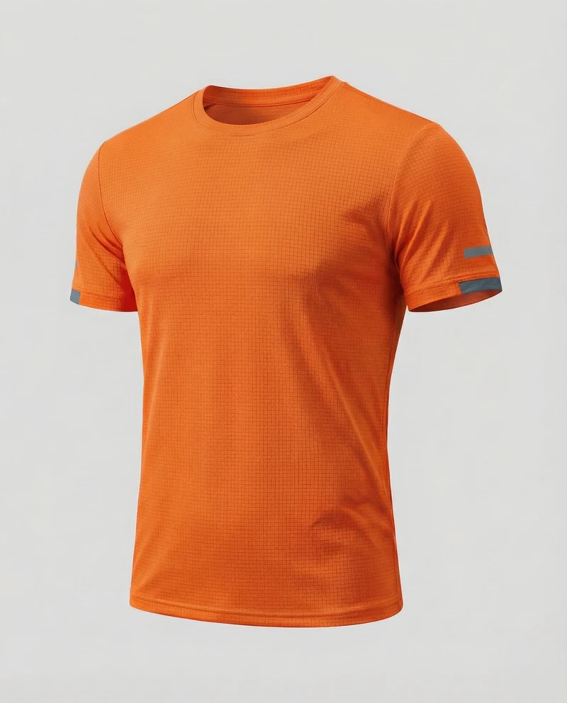 Herren nan athletisches Sportshirt aus strukturierter Mikrofaser mit Rundhalsausschnitt und figurnaher Passform