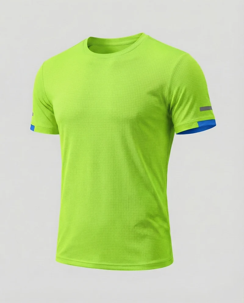 Herren nan athletisches Sportshirt aus strukturierter Mikrofaser mit Rundhalsausschnitt und figurnaher Passform