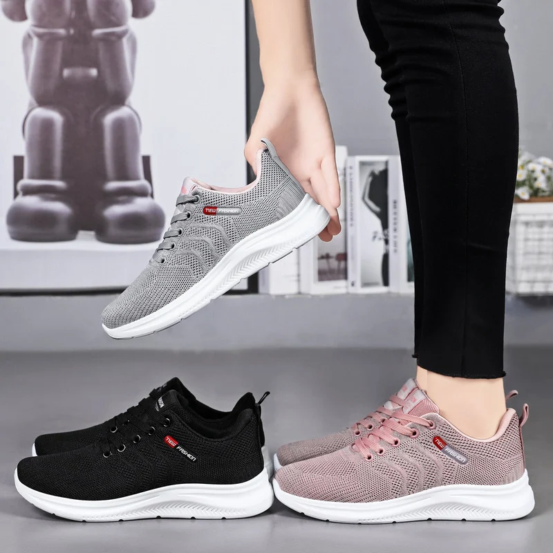 Damen Atmungsaktive und bequeme Sneaker mit elastischem Strickdesign Nord Taschen