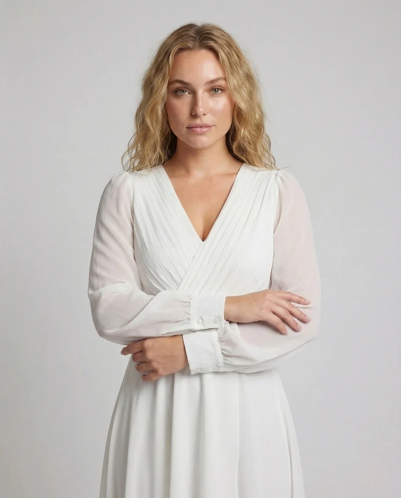 Damen Chiffon Abendkleid V Ausschnitt Asymmetrischer Saum