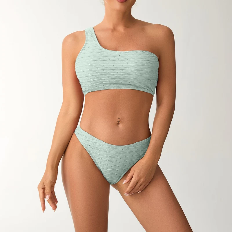 Damen Einseitiger Bikini mit strukturierter Oberfläche Nord Taschen