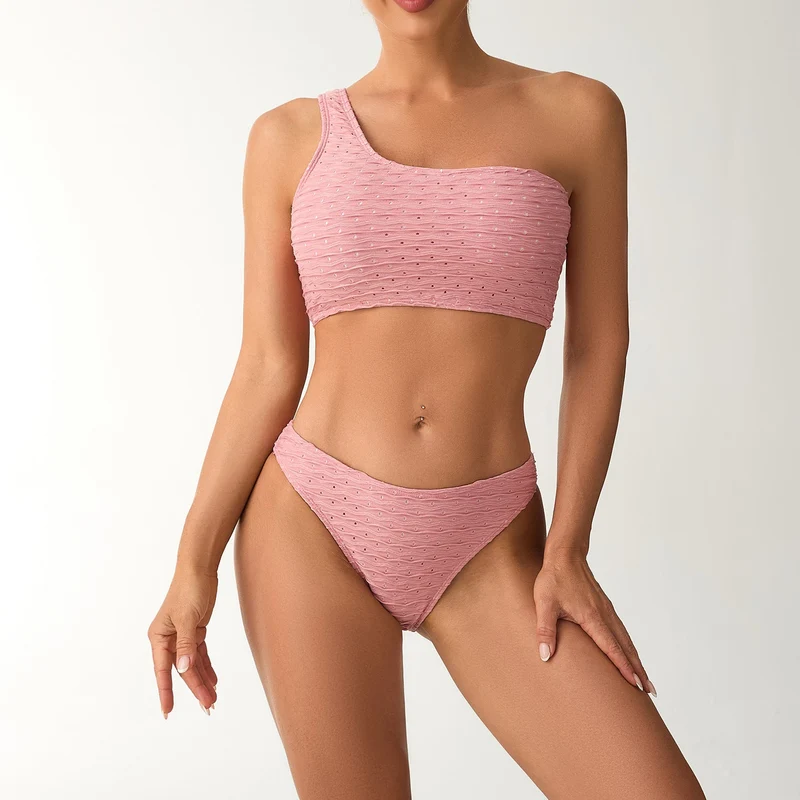 Damen Einseitiger Bikini mit strukturierter Oberfläche Nord Taschen