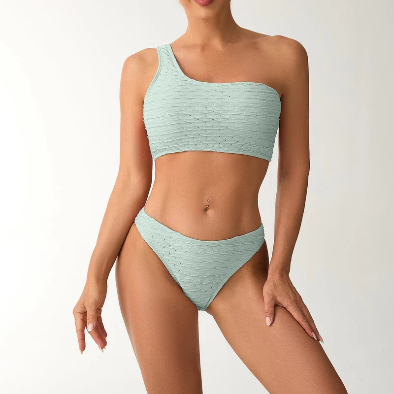 Damen Einseitiger Bikini mit strukturierter Oberfläche Nord Taschen