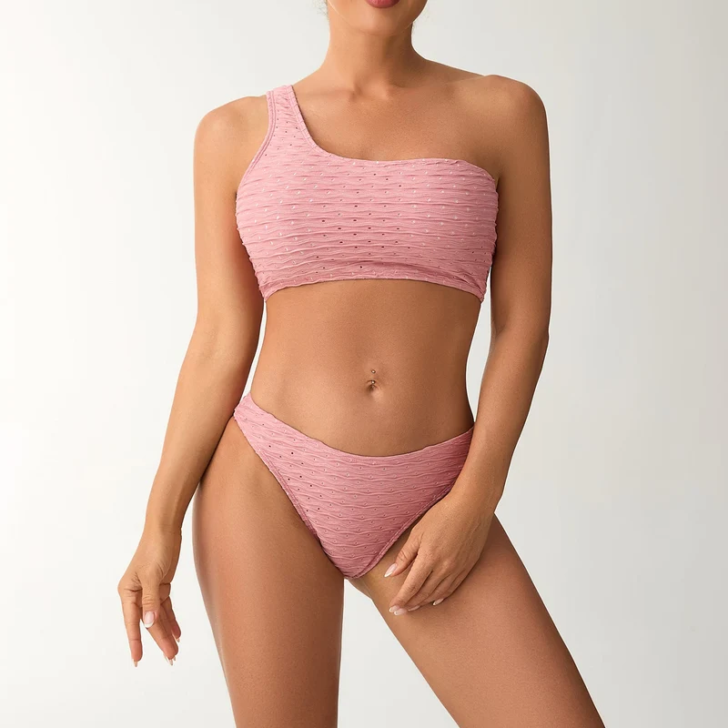 Damen Einseitiger Bikini mit strukturierter Oberfläche Nord Taschen