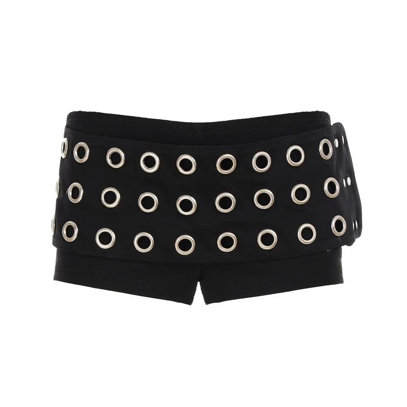 Damen Modische Shorts mit auffälliger Ösenverzierung