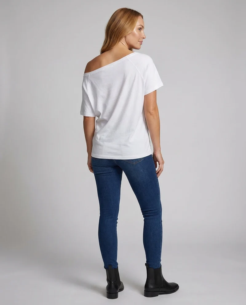 Damen Asymmetrisches Ein-Schulter-Oberteil
