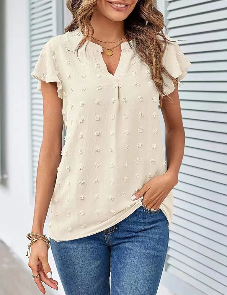 Damen Freizeitbluse mit eleganten Rüschendetails und Struktur