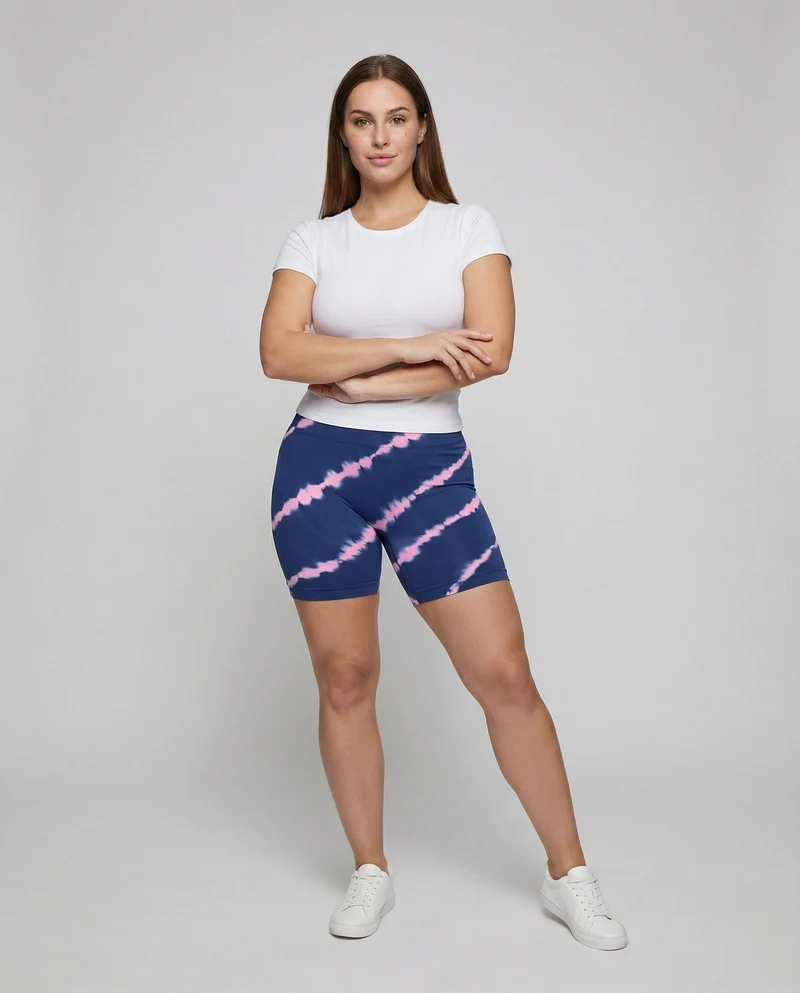 Damen taillenformende Radler-Leggings aus Jersey