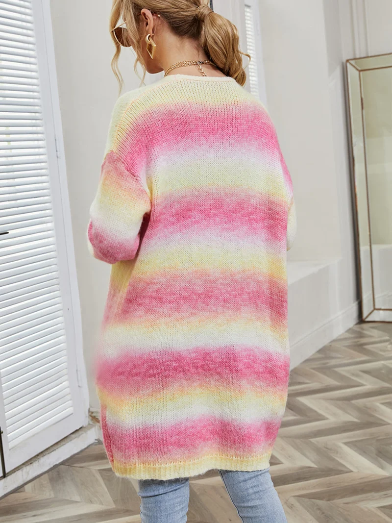 Engel Flügel Vollgröße Gefütterte Offene Vorderansicht Gradient Cardigan