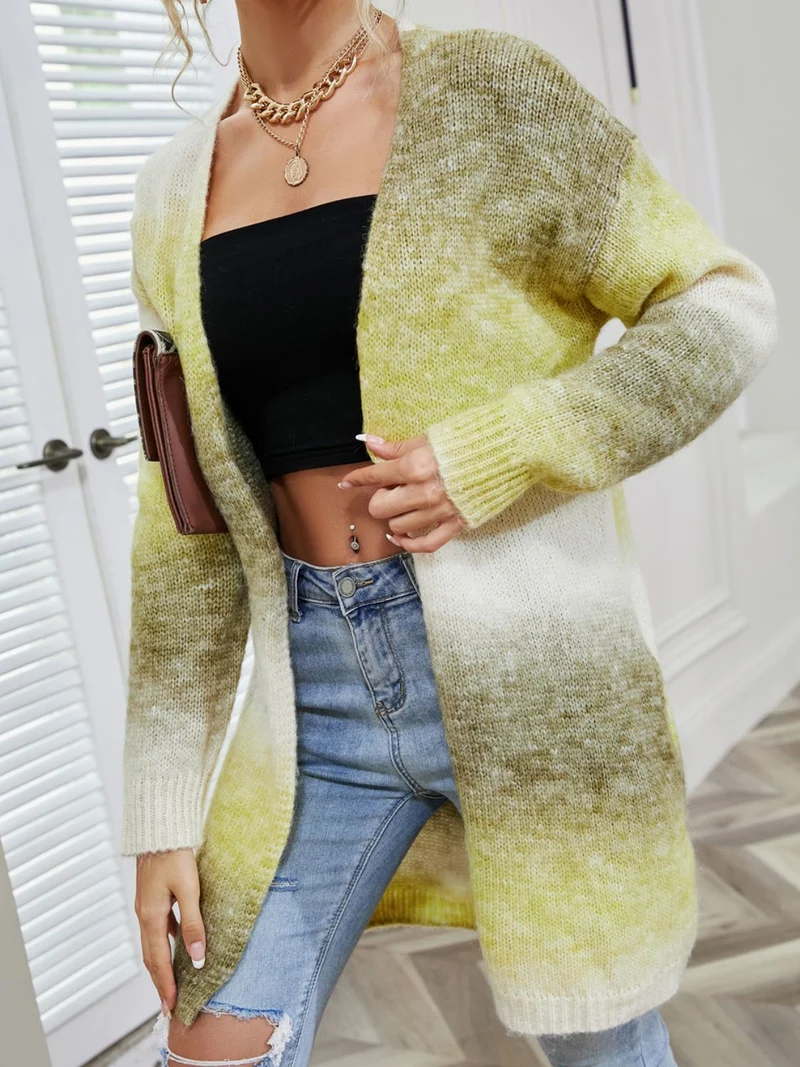 Engel Flügel Vollgröße Gefütterte Offene Vorderansicht Gradient Cardigan