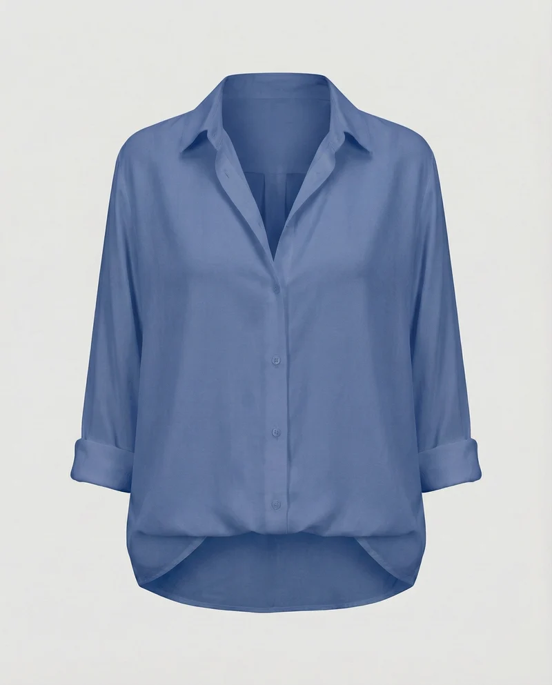 Damen Legere Crêpe Viskose Hemdbluse