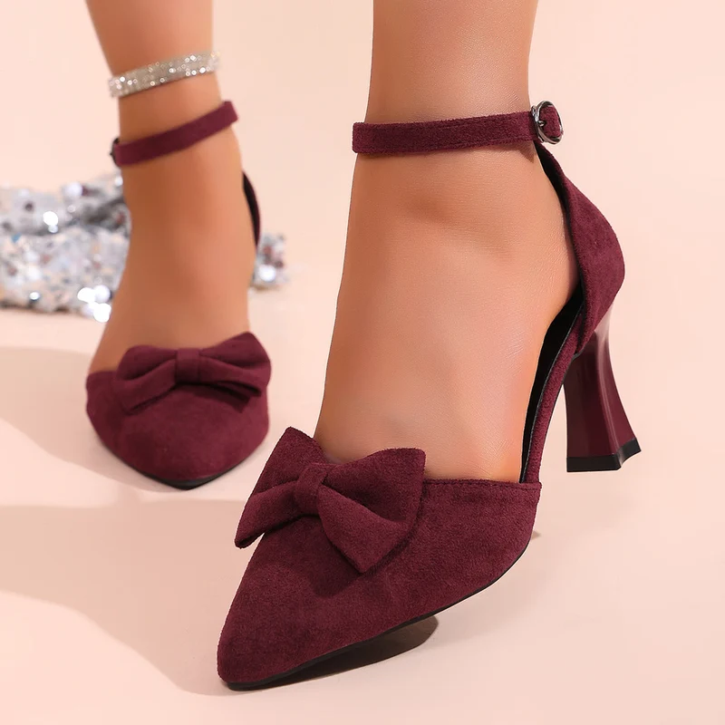 Damen elegante Slingback-Pumps mit zartem Schleifen-Detail