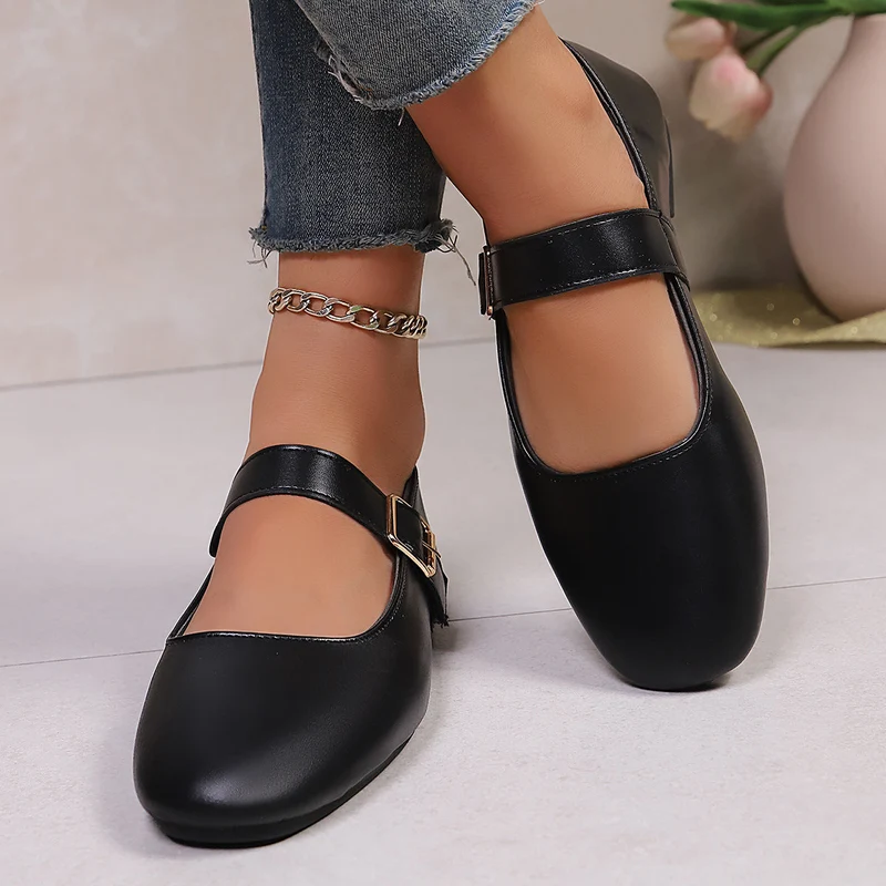 Damen Ballerina-Schuhe mit verstellbarem Riemendesign und bequemem Fußbett