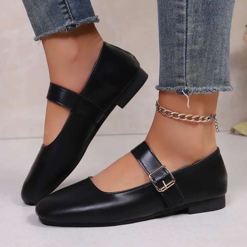 Damen Ballerina-Schuhe mit verstellbarem Riemendesign und bequemem Fußbett