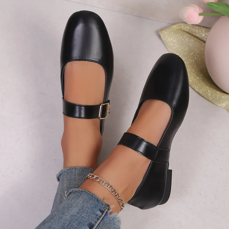 Damen Ballerina-Schuhe mit verstellbarem Riemendesign und bequemem Fußbett