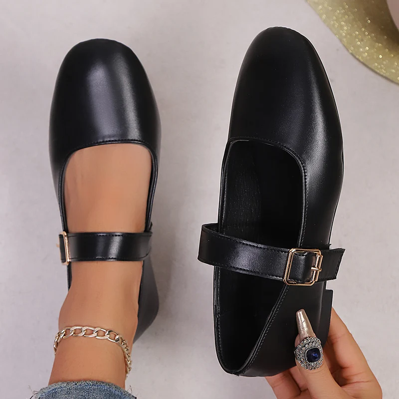 Damen Ballerina-Schuhe mit verstellbarem Riemendesign und bequemem Fußbett