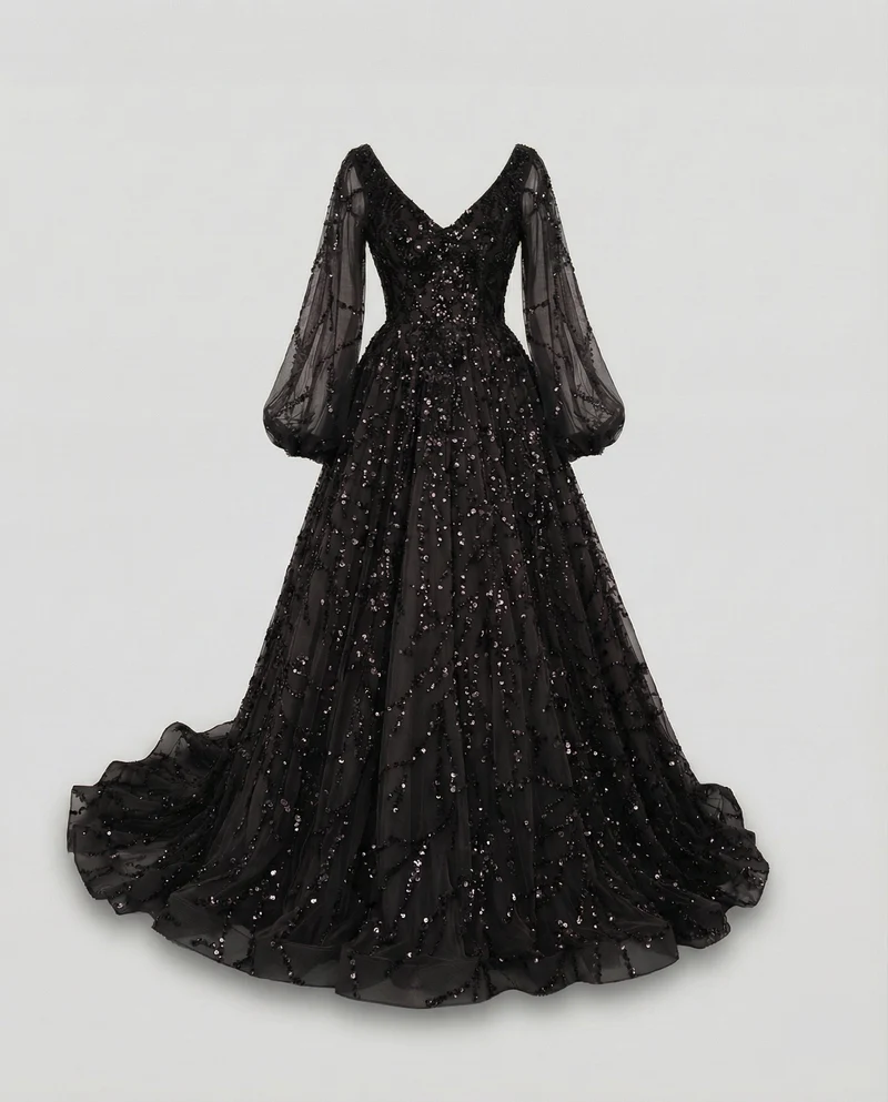Damen glamouröse Gala-Robe mit opulentem Tüllrock