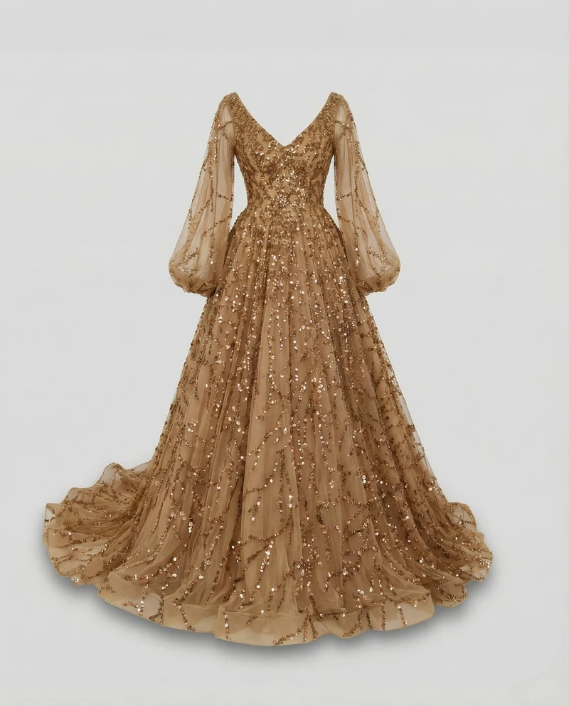 Damen glamouröse Gala-Robe mit opulentem Tüllrock
