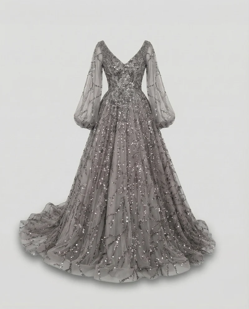 Damen glamouröse Gala-Robe mit opulentem Tüllrock