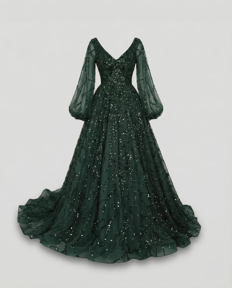 Damen glamouröse Gala-Robe mit opulentem Tüllrock