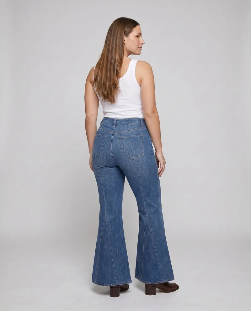 Damen Schlaghose mit hohem Bund und modischer Weite Nord Taschen