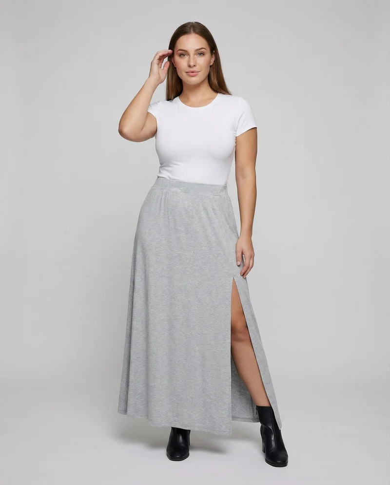 Damen Lagen-Maxi-Rock mit tiefem Seitenschlitz