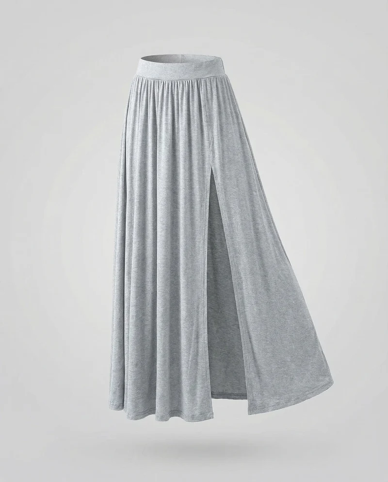 Damen Lagen-Maxi-Rock mit tiefem Seitenschlitz