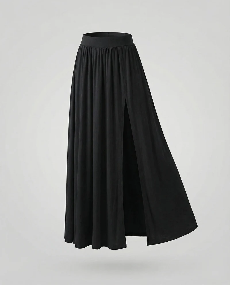 Damen Lagen-Maxi-Rock mit tiefem Seitenschlitz