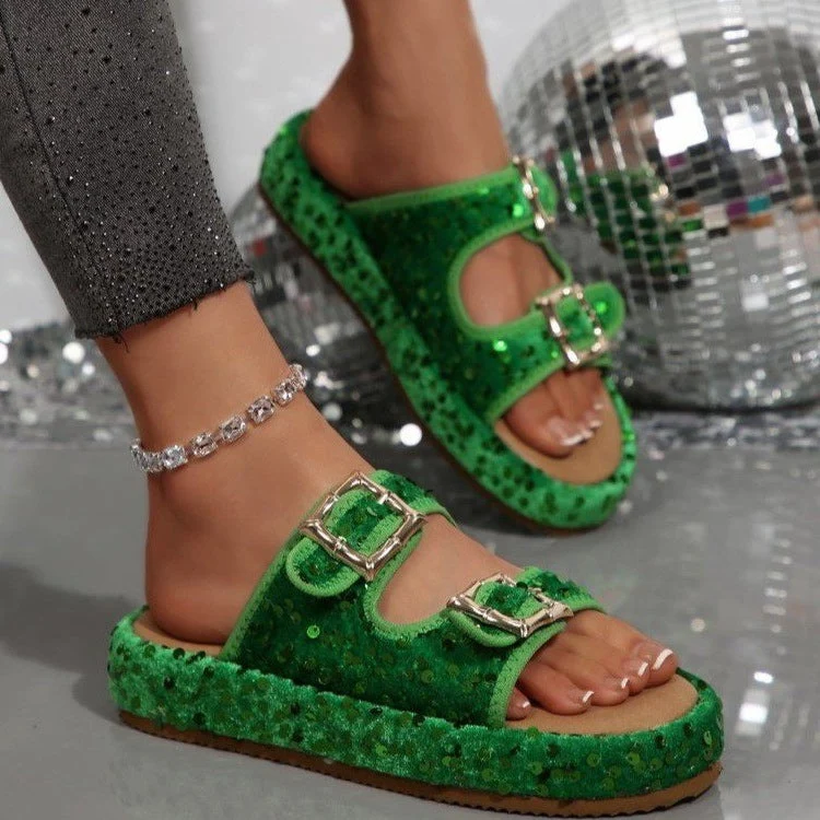 Damen Glitzernde Hippie-Sandalen Nord Taschen