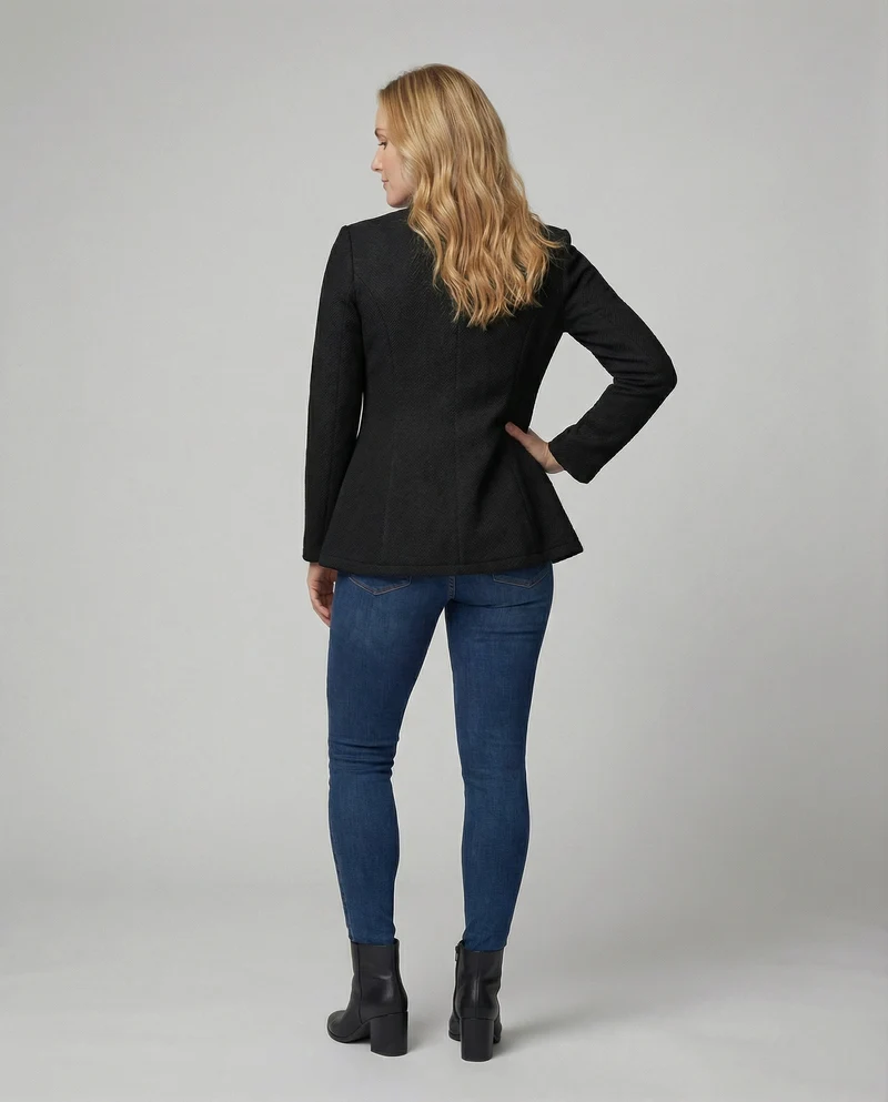 Damen Blazer ärmellos Hahnentritt