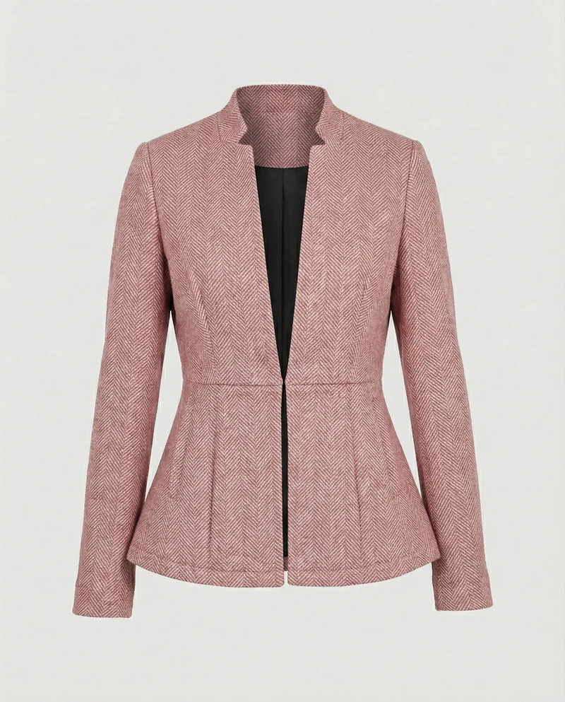 Damen Blazer ärmellos Hahnentritt