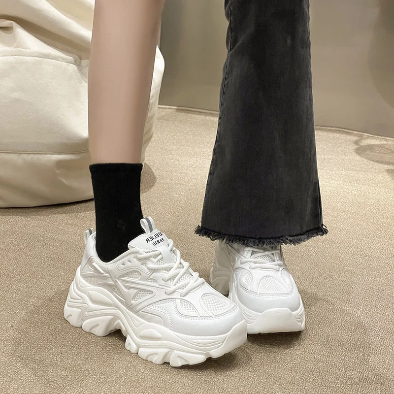 Damen Sportliche Chunky Sneaker mit atmungsaktiver Mesh-Oberfläche