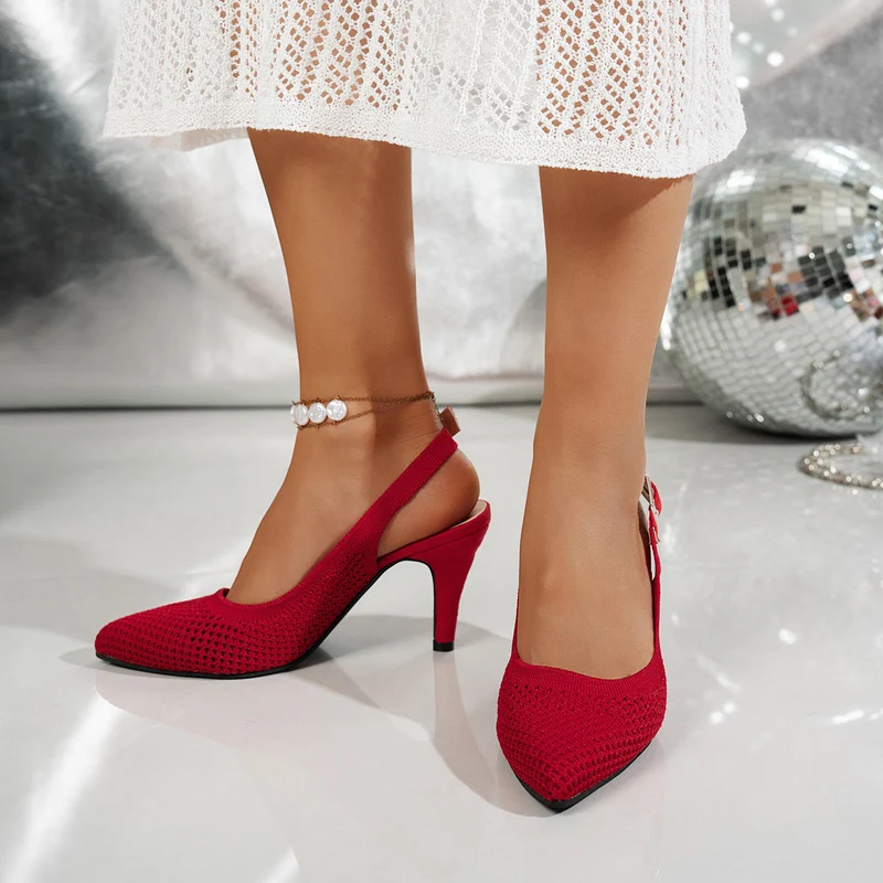Damen Slingback-Pumps mit atmungsaktiver Netzstruktur und elegantem Absatz Nord Taschen